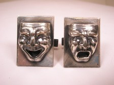 Theater Masks Comedy Tragedy  Vintage Cuff Li...