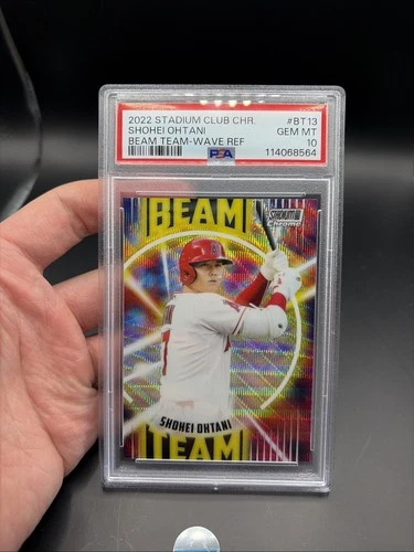 Shohei Ohtani 2022 Stadium Club Chrome Beam Team Wave Refractor PSA 10 GEM MINT