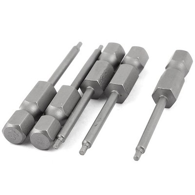 1/4'' Hex Shank 1.5mm Hexagon Head Magnetic Screwdriver Bits 50mm 5pcs
