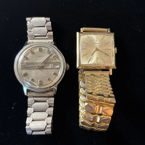 Timex Mens Vintage Lot Of 2 Untested For Parts Or Repair