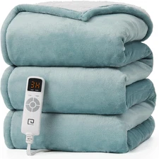 Heated Blanket - Full Size, 9 Heating Levels, 10 Hour Auto Off, Soft Cozy Sherpa