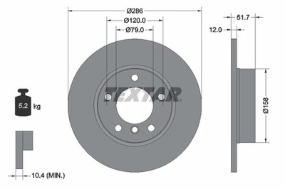 2 x TEXTAR 92055503 Bremsscheibe für BMW