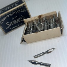 C Howard Hunt Pen Co Silverine X-24 Nibs Stub...