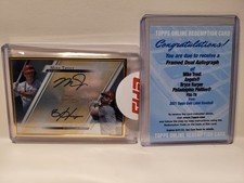 2021 Topps Gold Label Mike Trout/Bryce Harper Gold Framed Dual Auto 1/10 + Redem