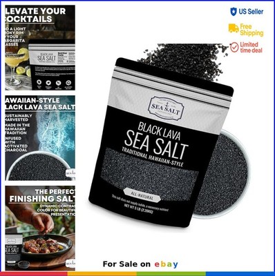 Black Lava Sea Salt 5 Pound Pouch Seasoning Grilling Finishing Smoky Flavor