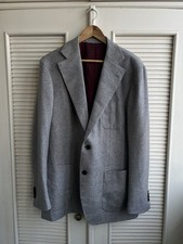 SuitSupply Grey 100 Cashmere Colombo Blazer Jacket Luxury Italian Fabric Size54