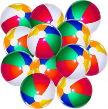 Beach Ball 12 Pack - 12'' Inflatable Beach Balls for Kids Bulk, Swimming Pool To