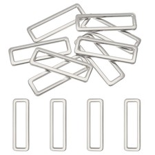 8pcs 2 Inch Metal Flat Rectangle Ring Buckle Silver
