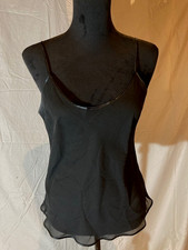 VTG FAR WEST STYLE 412 SPAGHETTI STRAP BLACK CAMISOLE SIZE LARGE EXCELLENT COND