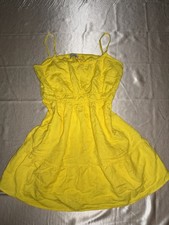 LOFT Yellow Tiered Smocked Waist Cami Dress Size L