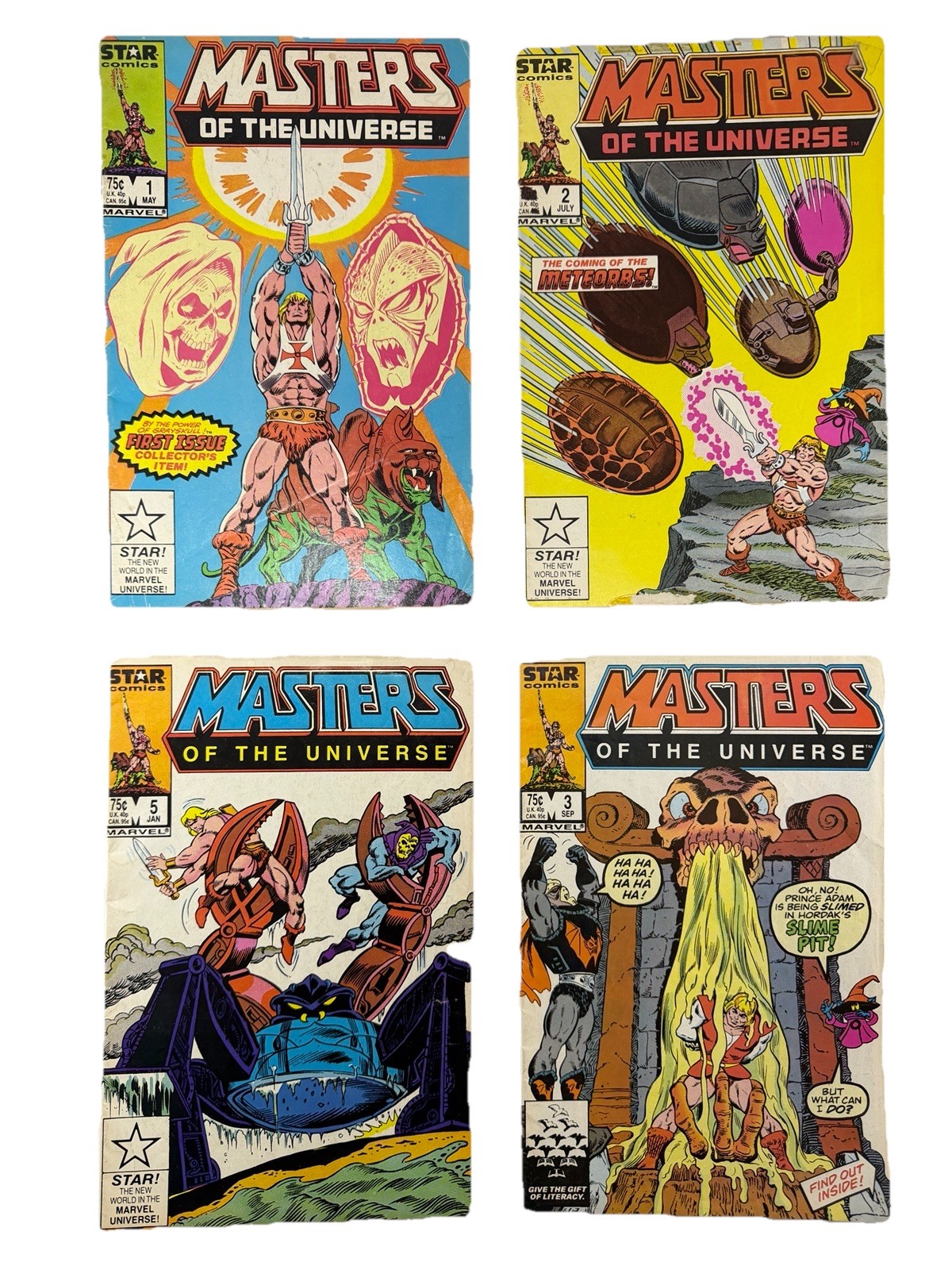 Masters of The Universe Motu Star Comics Marvel Issues #1 2 3 5 Rare 1986 Eng