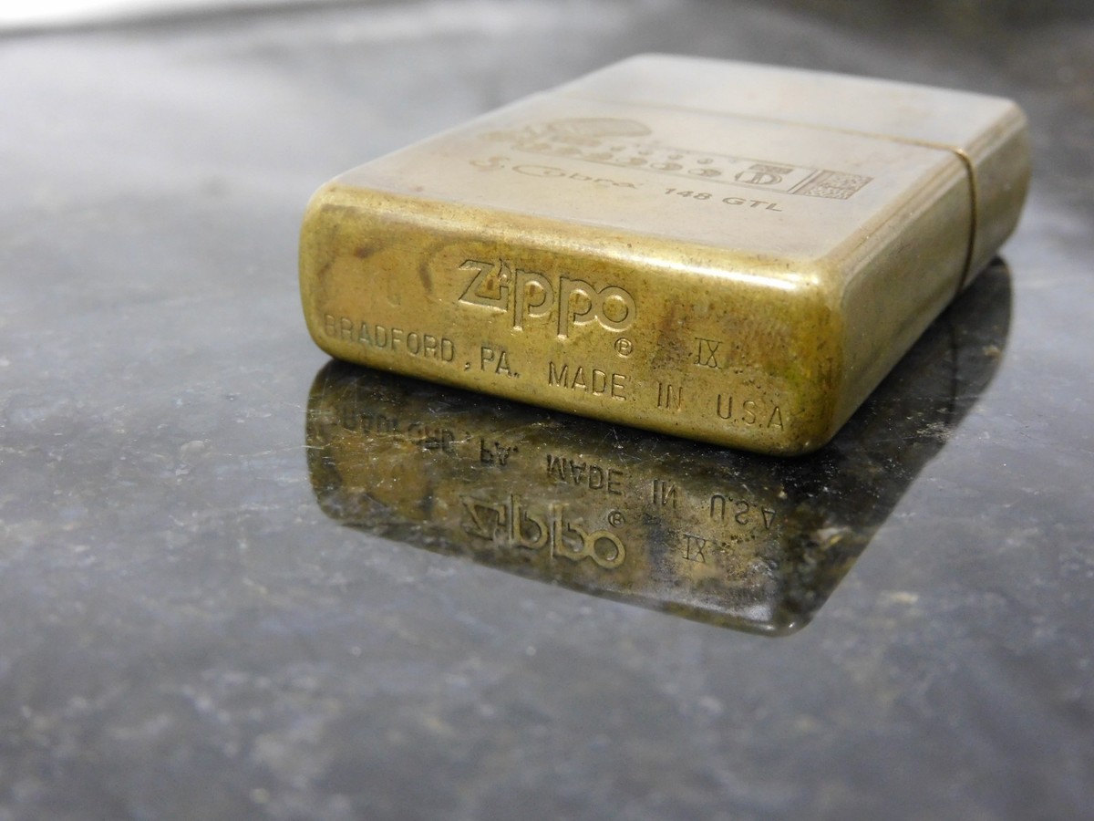 Vintage 1993 Zippo Brass Lighter - Cobra 148 GTL CB Radio Edition