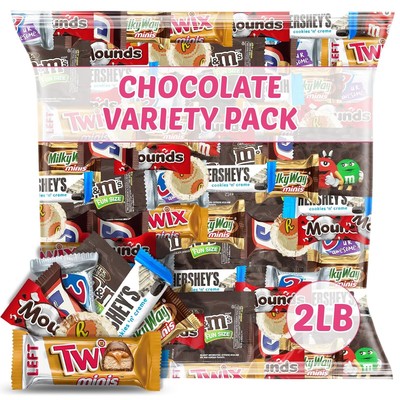 Deluxe Chocolate Lovers Variety - 2 Lb Bulk Pack - Milk and Dark 2 