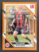 Hugo Larsson 2025-26 Topps Chrome Bundesliga Orange Wave Refractor Base /25 #25