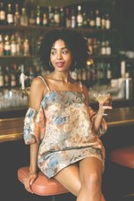 Short Mini Dress Removable Puff Sleeves Bnwt Fit Sz 10 Cocktail Party Festival