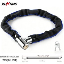 Heavy Duty Motorcycle Bike Bicycle Chain Lock Anti-theft Padlock Security W/ Key