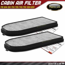 2x Cabin Air Filters for BMW E38 730i iL 735i 740i 750i 1994-2001 379 x 180 x 30