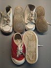 Vtg Lot 3 Pairs Infant Baby Leather and Canvas Shoes — photo 2