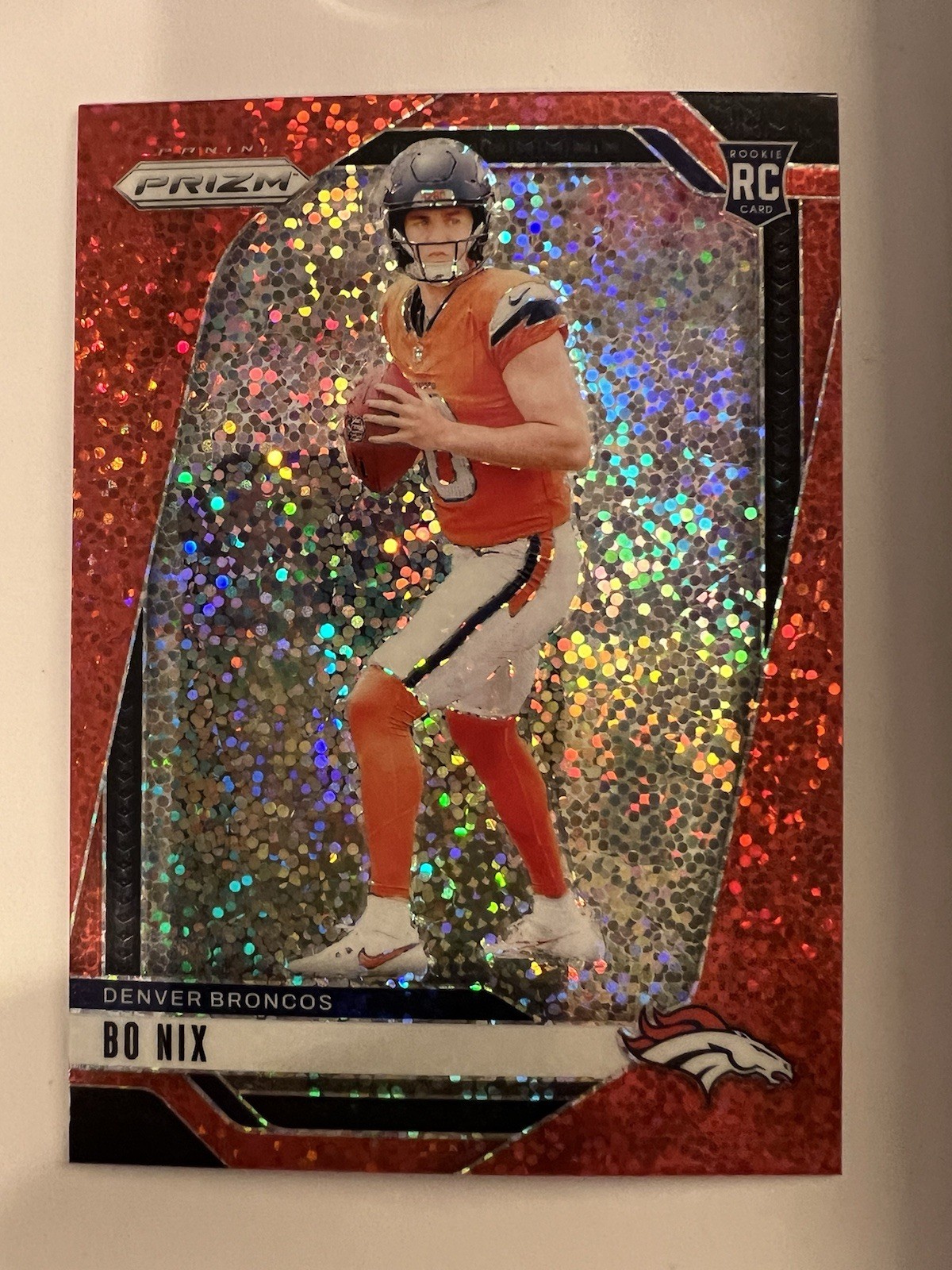 2024 Panini Prizm Bo Nix #309 Red Sparkle Prizm (RC)