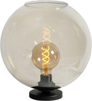 Tischleuchte Tischlampe Glas Ø 30 Cm Rauch Schwarz E27 Schlafzimmer Wohnzimmer