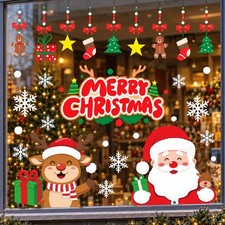 71 PCS Christmas Window Clings Stickers for Glass, Window, Car Decor, Xmas De...