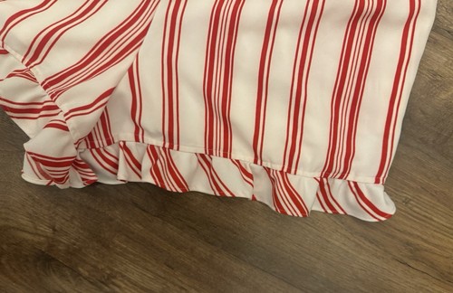 New Look Red & White Stripe Ruffle Hem Playsuit - Size 18 - Picture 2 of 7
