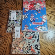 Christmas Wrapping Paper Sheets Lot Vtg New