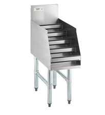 12" Five-Tiered Stainless Steel Liquor Display Rack - 26" Deep