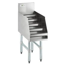 12" Five-Tiered Stainless Steel Liquor Display Rack - 26" Deep