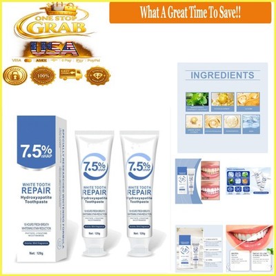 Hydroxyapatite Toothpaste 2pcs Enamel Repair Sensitive Fresh Mint Daily