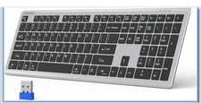 TECKNET Bluetooth Keyboard Rechargeable 4-Device Switching w/Wireless Mouse
