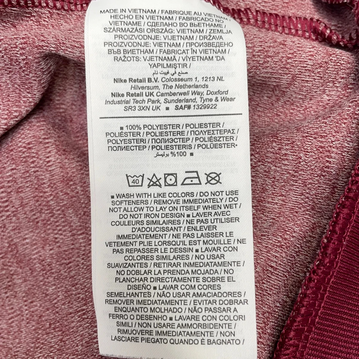 Nike, Trainingsset, Größe: S, Polyester, Rot, Einfarbig #fYz
