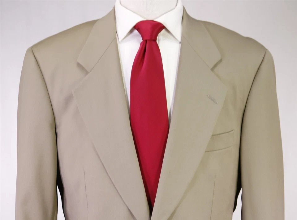 Samuelsohn Khaki Tan Wool 2-Btn Suit Men's 39R 40R - Image 3 of 4