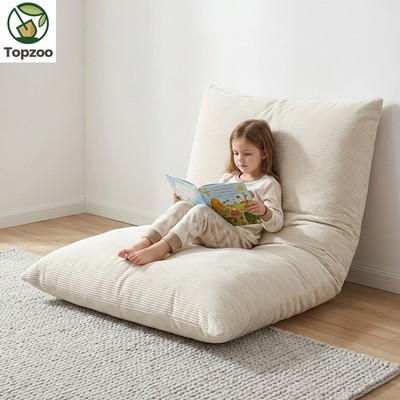 Bean Bag Bed,Foldable Compression Lounger Sofa Bed with Soft Removable,Off-White