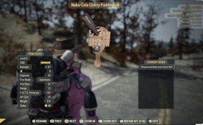 Fallout 76 Nuka-Cola Cherry Paddle Ball Weaponized  Xbox