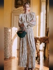 Sezane Syra Trouser Cream Floral Print 36 NWOT
