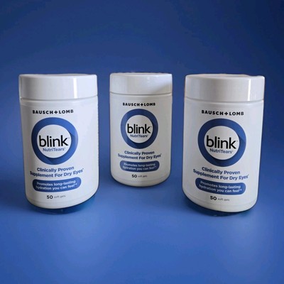 Bausch + Lomb Blink NutriTears Clinical Dry Eye Supplement 50 Softgels  Lot Of 3