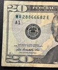 20.00 Twenty Dollar Bill 2013 Trinary Lucky Devil "666" Book Ends "28 82" sb2-27 — photo 3