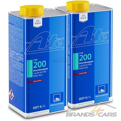 2x ATE 1 L LITER BREMSEN FLÜSSIGKEIT BREMSFLÜSSIGKEIT TYP 200 DOT-4 51395300