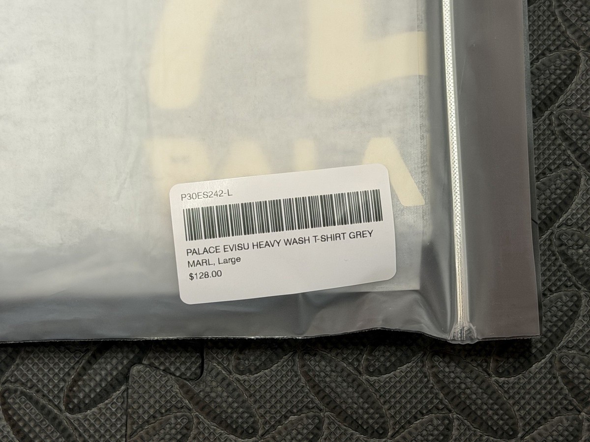 PALACE EVISU HEAVY WASH T-SHIRT GREY MARL TRI FERG SAKURA SIZE