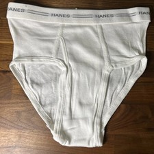 Hanes Vintage Boys Briefs White Cotton Size L Men  s Small Comfort Flex