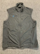 Marmot Windstopper Vest Mens XL Gray Full Zip Pockets Softshell Outdoor Hiking