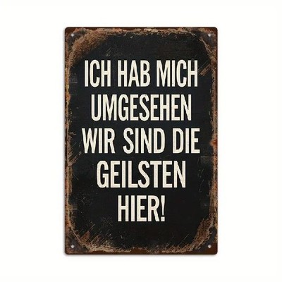 Blechschild Hab mich umgesehen wir sind die geilsten hier Metallschild TEL2735