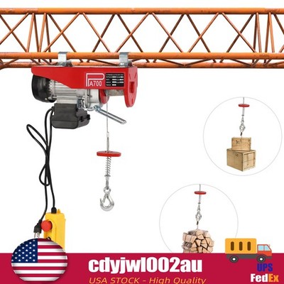 1543lbs Overhead Electric Hoist Crane Lift Garage Winch with Remote 110V US