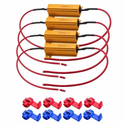 Safego 4-Pieces 50W 3Ohm LED Load Resistors - Premium Middle, 4*WR-50W3OHM 