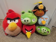 2010 Angry Birds Plush Lot 6 Red Blue Jay Fire Bomb Backpack Commonwealth READ