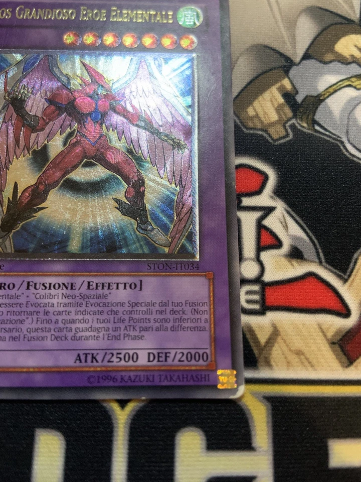 Elemental Hero Air Neos Italian Ultimate Rare 1st Edition Heavily Played  - Image 4 of 4