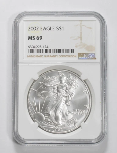 MS69 2002 American Silver Eagle NGC Brown Label *0531