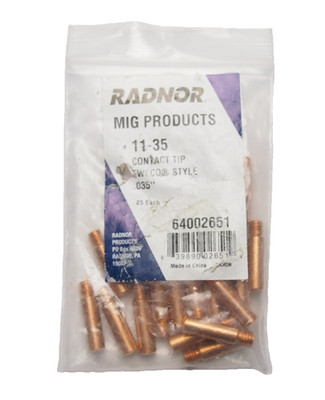 RADNOR 11-35 MIG Products Contact Tip .035'' Weco Style 64002651  - 25PCS
