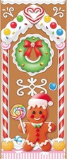 72 30in Christmas Gingerbread House Door Cover Banner Decor